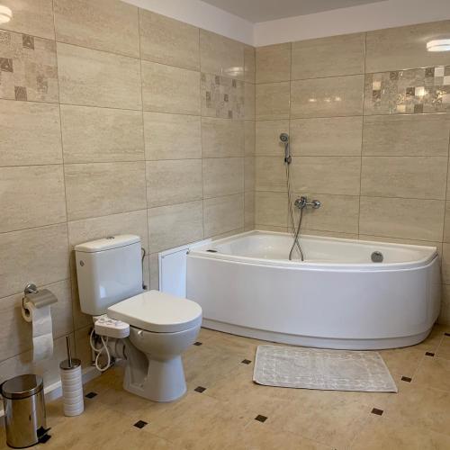 Ванная комната в Hospoda-Ferienhaus am Olba-See