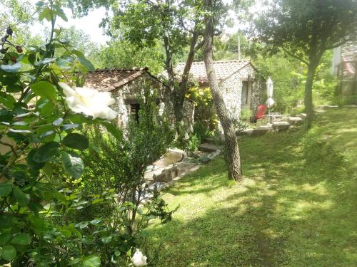 a garden with a house in the background at Villa Praesidio in Riventosa