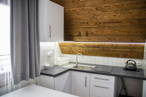 Kuchyňa alebo kuchynka v ubytovaní Apartamenty Harenda 39