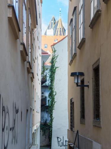 an alley between two buildings with a building at Nikolai Homes in Vienna
