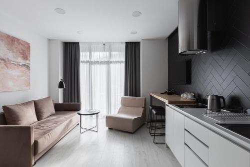 Kuchyň nebo kuchyňský kout v ubytování Beskyd Suites