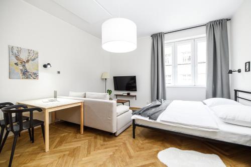 Posteľ alebo postele v izbe v ubytovaní Native Apartments Żuławskiego 8