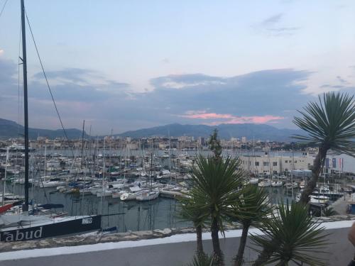 a view of a harbor with boats in the water at Apartment Anđelina, Split in Split
