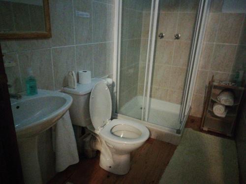 W łazience znajduje się toaleta, prysznic i umywalka. w obiekcie A Swallows Rest w mieście Kareedouw