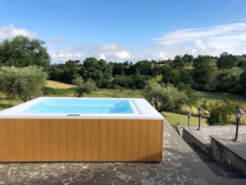 a swimming pool on top of a building at Alloggio Turistico Vigna Clara in Viterbo