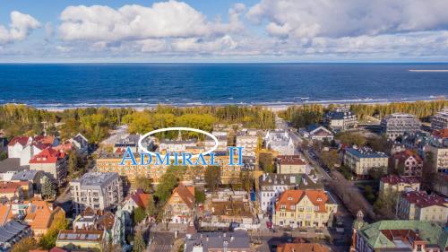 an aerial view of a city with the ocean at Admiral II in Świnoujście