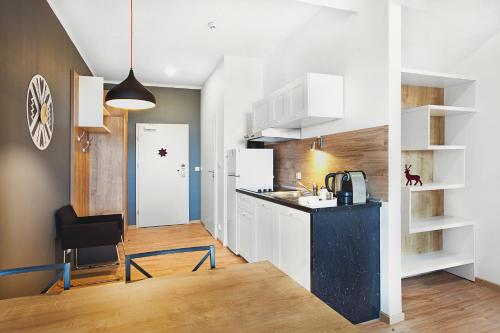 Dapur atau dapur kecil di Apartamenty Zieleniec