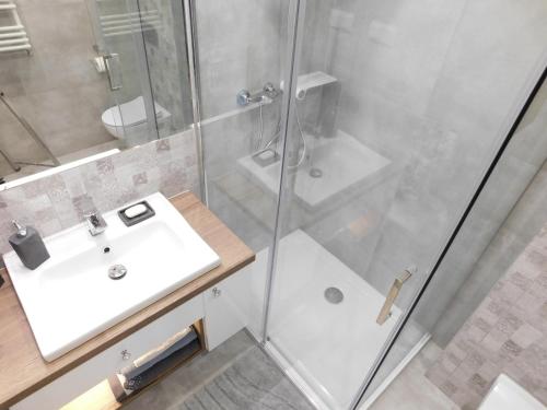 Koupelna v ubytování Apartament Zielone Wzgórze