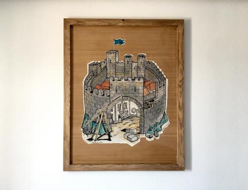 a picture of a drawing of a castle at Rainha Santa Isabel - Óbidos History Hotel in Óbidos
