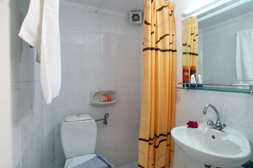 a bathroom with a toilet and a sink at The Filoxenia Apartments, Nikiana in Nikiana