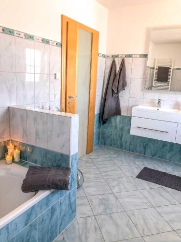 Koupelna v ubytování BoardingHouse Neuburg