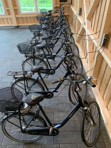 a row of bikes parked next to each other at Hotel Restaurant Clemens-August in Ascheberg