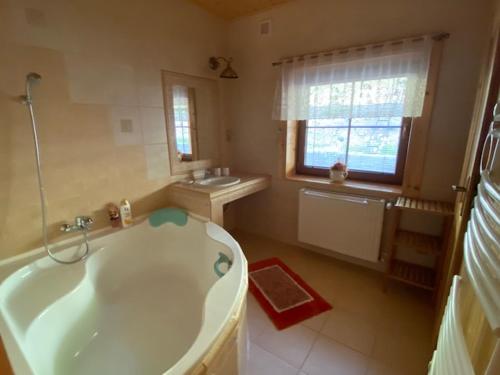 Kúpeľňa v ubytovaní Luxusní horský apartmán v Beskydech
