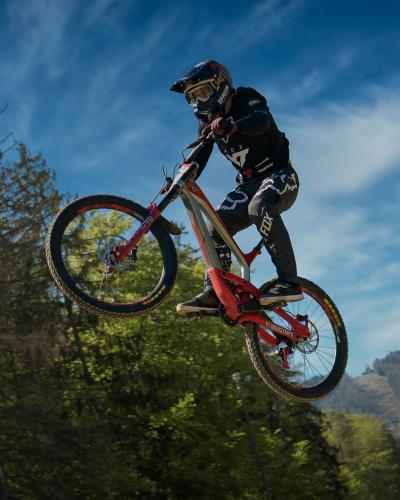 a person doing a trick on a dirt bike in the air at Guest House Pohorska Kavarna in Maribor
