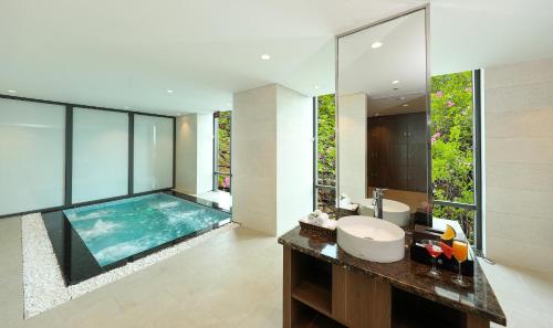 A bathroom at Grand Vista Hanoi