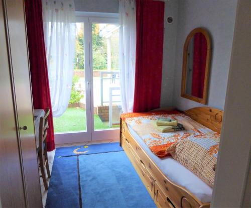 Postel nebo postele na pokoji v ubytování Sasishaus