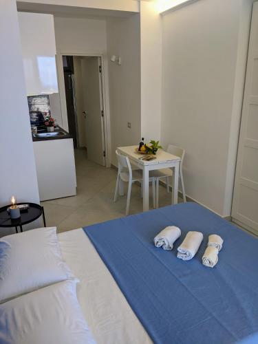 a bedroom with a bed with two pillows on it at Punticello House in Procida