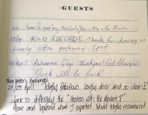 a letter from a client thanking him for his thanksgiving support at Bar Harbor in Papamoa