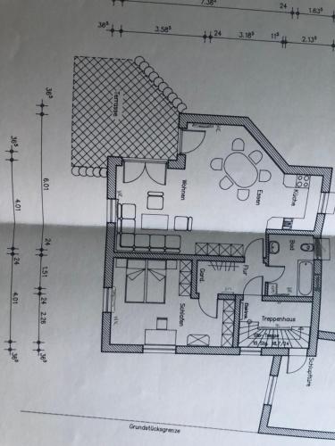 a drawing of a floor plan of a house at Im Feldle in Kirchheim am Ries