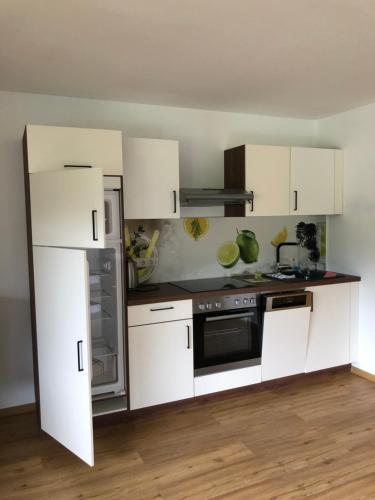 Η κουζίνα ή μικρή κουζίνα στο Ferienwohnung Bergidyll