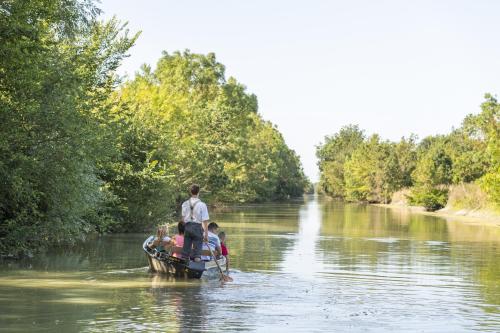 Blick auf einen Fluss in der Nähe des Ferienhauses