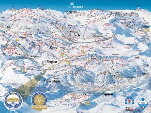 a map of a ski resort in the snow at Apartment Apart 14 by Interhome in Obergand