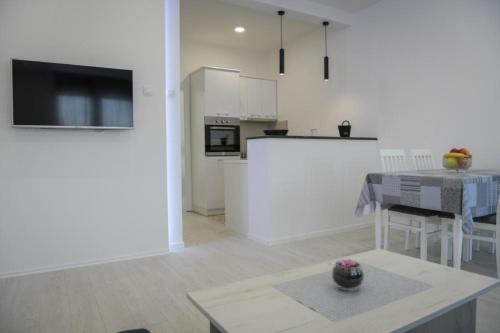 Kuchyň nebo kuchyňský kout v ubytování Apartments Tila