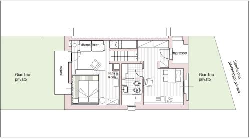 a floor plan of a house at Maison 4 jardin - Casa design ai margini del bosco in Crodo