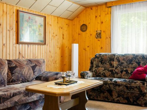 - un salon avec deux canapés et une table dans l'établissement Attractive apartment in R beland in the Upper Harz, à Elbingerode