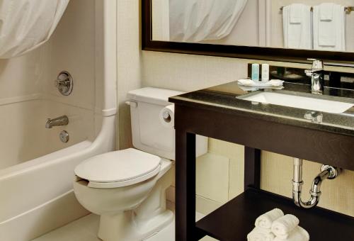 a bathroom with a toilet and a sink at Comfort Inn Gatineau in Gatineau