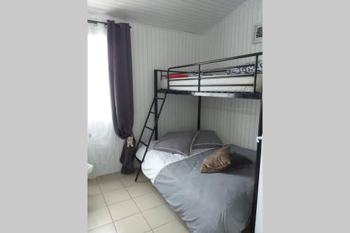 a bedroom with a bunk bed in a room at L'appart in La Chapelle-de-Brain