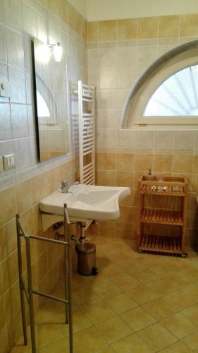 a bathroom with a sink and a mirror at Agriturismo Corte Speranza in Guidizzolo