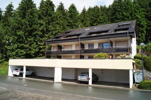 a building with cars parked in front of it at Appartement Familie Willems Winterberg 3 in Winterberg
