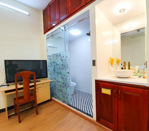 Koupelna v ubytování Anh Family Homestay