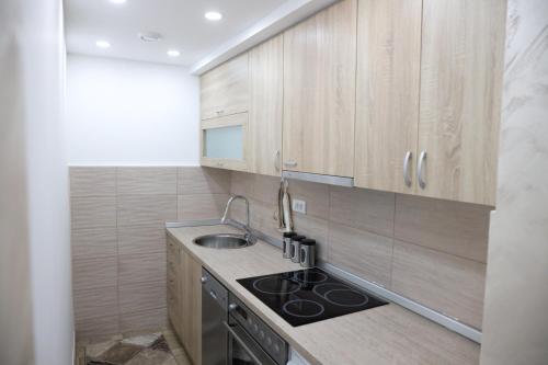 Kuchyň nebo kuchyňský kout v ubytování Apartman Lara
