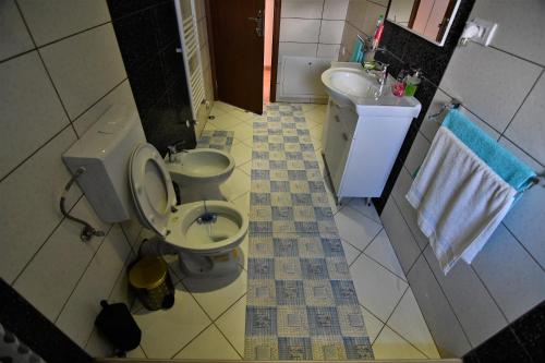 a bathroom with a toilet and a sink at Guest House Blue Views in Plav
