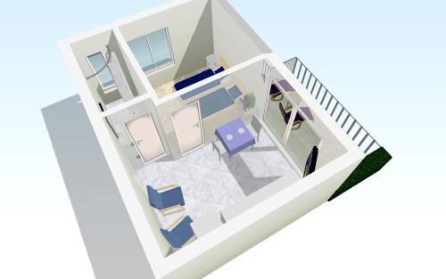 Plán poschodí v ubytovaní Apartment for two persons with sea view in Trogir near the beach