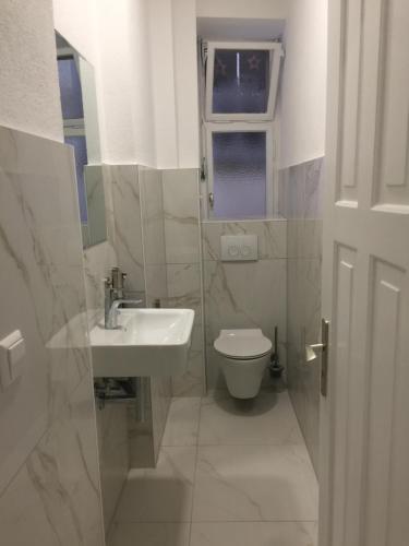 Koupelna v ubytování Gästezimmer Hozici
