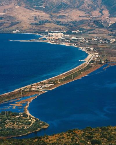 an island in the middle of a large body of water at Apartment Albania in Orikum