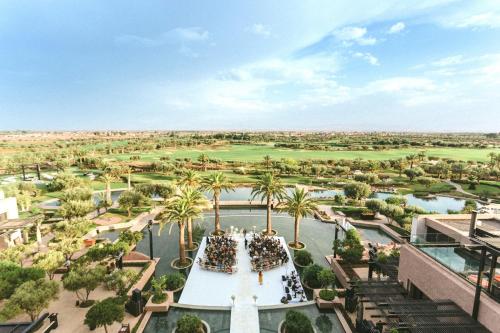 an aerial view of a resort with a golf course at Fairmont Royal Palm Marrakech in Marrakech