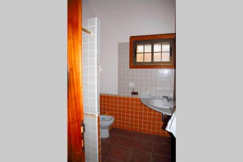 een badkamer met een toilet en een wastafel bij Casa Rural La Casa de La Lima in Las Rosas