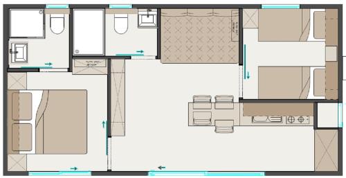 a floor plan of a building at Camp Vransko lake - Mobile homes in Pakoštane