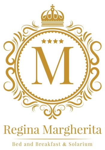 a gold logo with a crown on top of it at Regina Margherita - Bed and Breakfast & Rooftop Lounge Bar in Siracusa