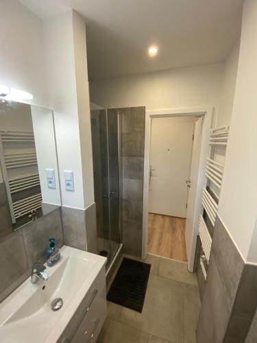 Koupelna v ubytování Gästeapartement Markkleeberg