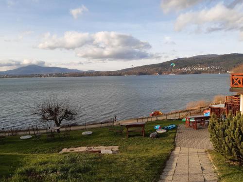 a view of a large body of water at O.W. MEGA nad jeziorem in Żywiec