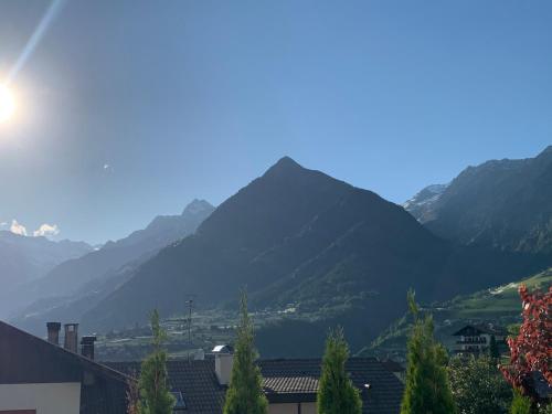 a view of a valley with mountains in the background at Moar am Ort in Schenna