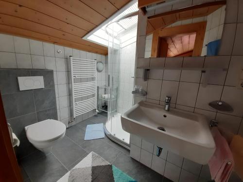 Koupelna v ubytování Haus Domenig
