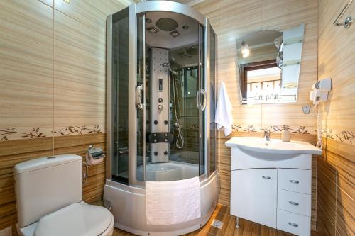 Kúpeľňa v ubytovaní Pensiunea Turistică Vălari