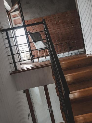 an overhead view of a staircase in a building at Jaszczurowa Apartament in Jaszczurowa