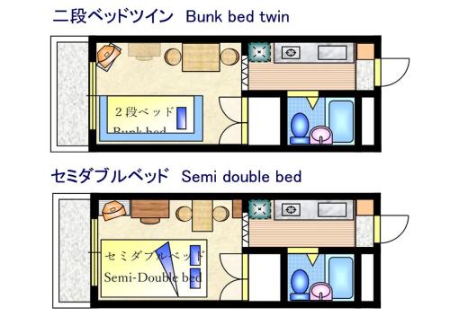 two views of a floor plan of a house at Ichijyo Ivy in Kyoto